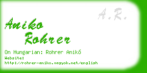 aniko rohrer business card